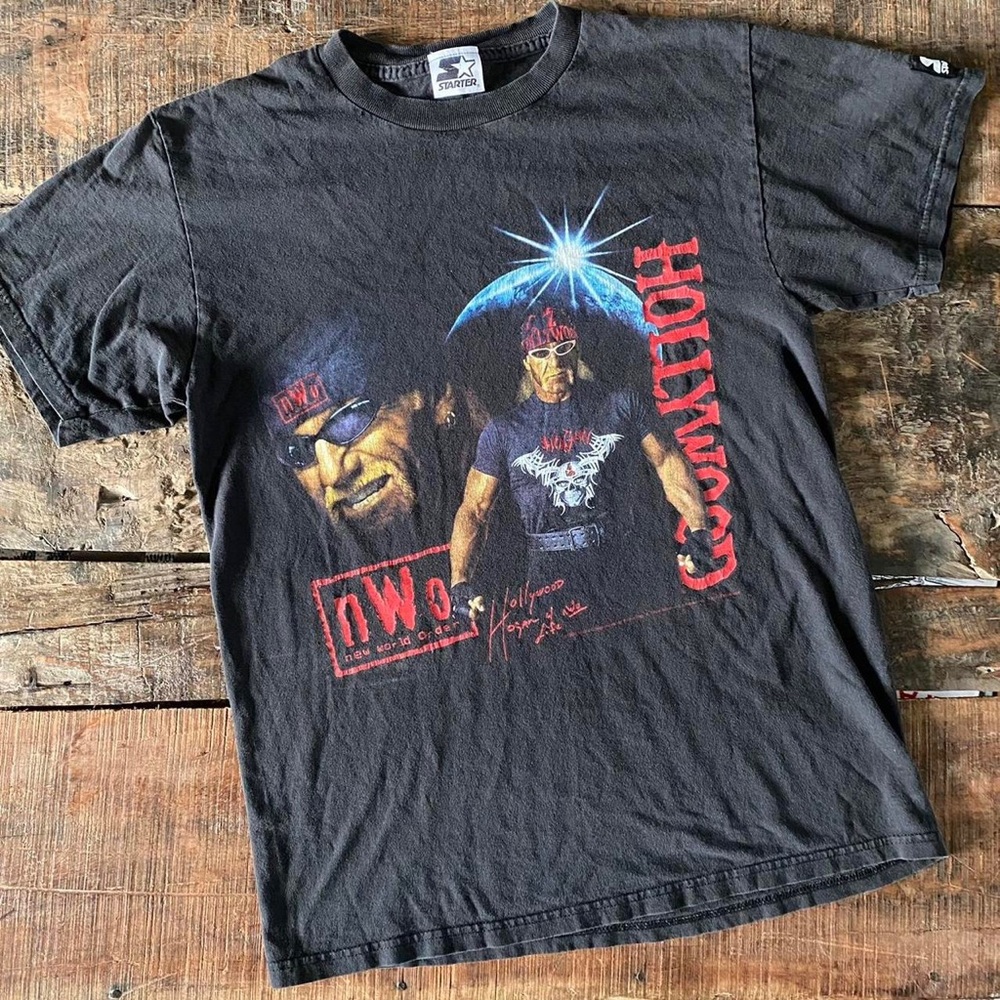 Vintage 90s 1999 Starter n.w.o. Hollywood Hulk Hogan rap tee T-shirt.SUPER RARE.